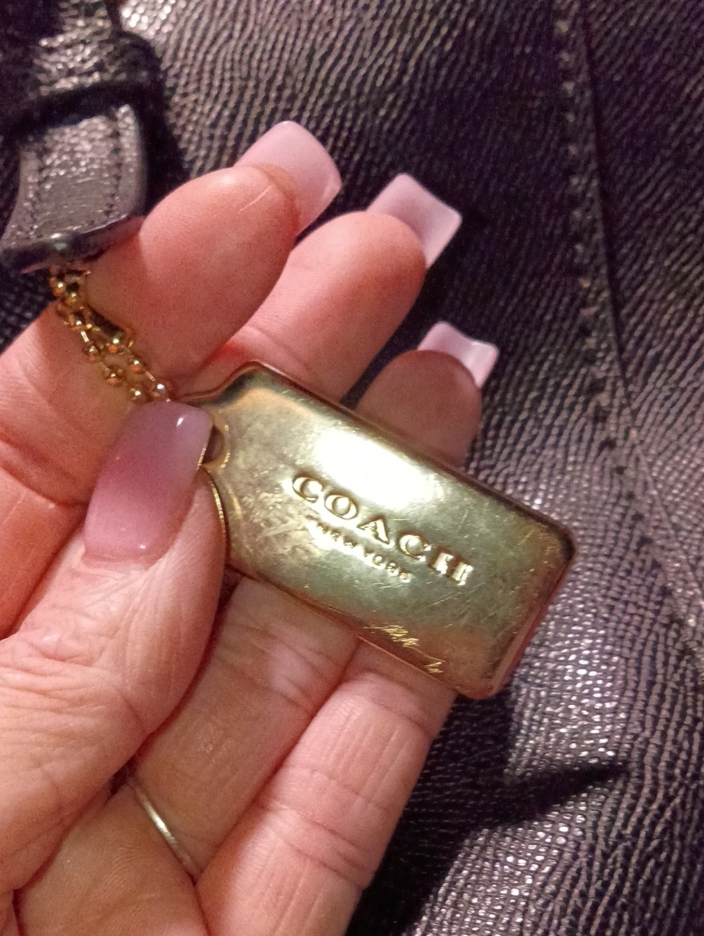 Coach Black Leather Tote Handbag with Gold Hardware - Picture 5 of 16